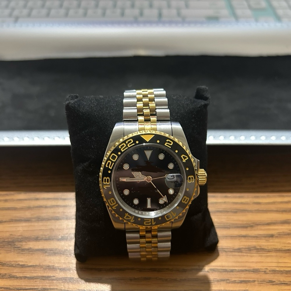 Luxury Two-Tone Black and Gold Watch